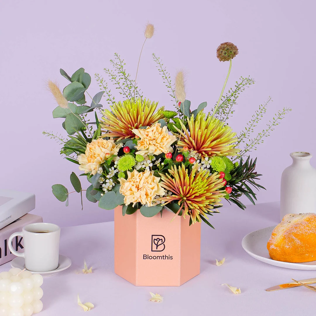 Adora Peach Carnation Flower Box - Image 3
