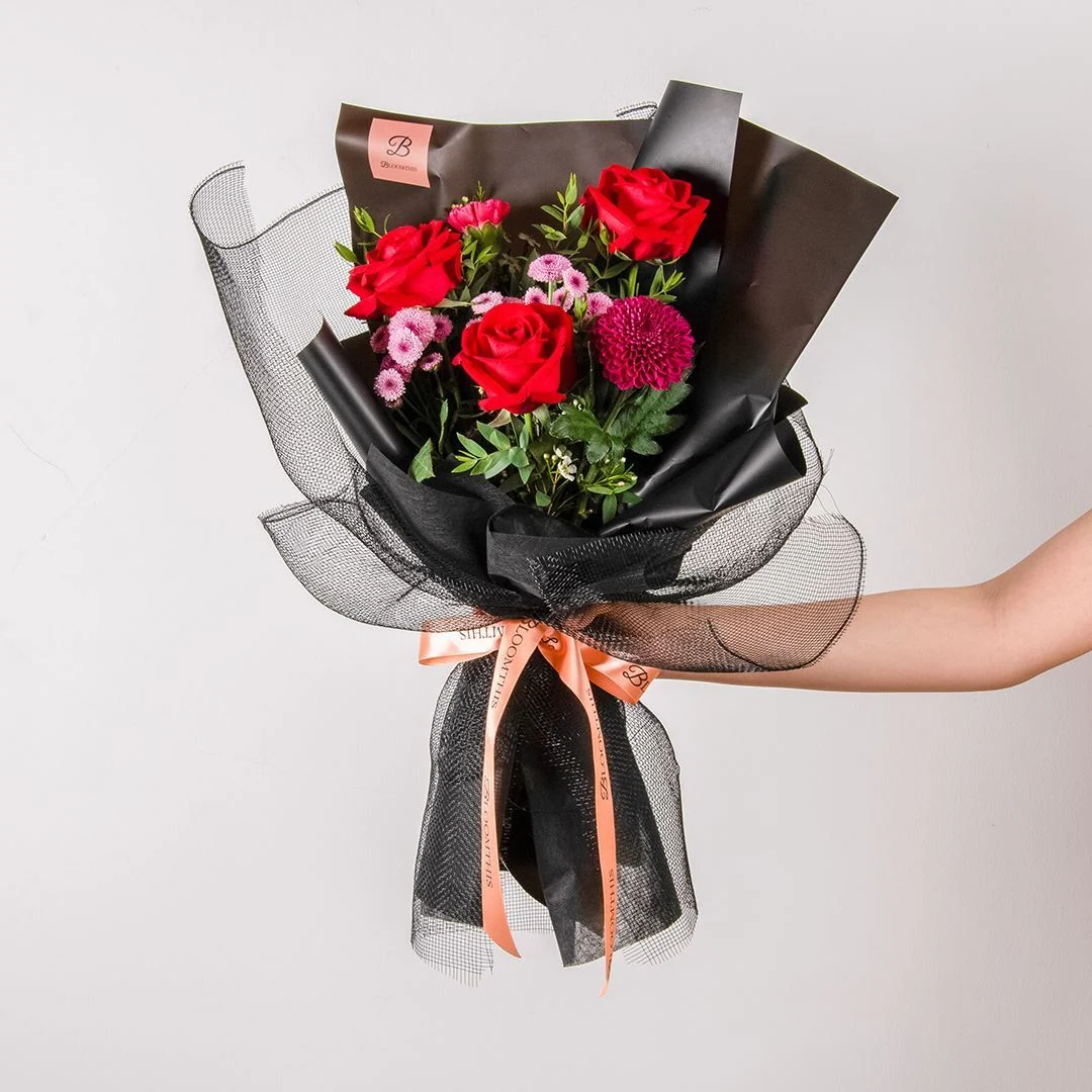 Audrey Black Red Rose Bouquet - Image 4