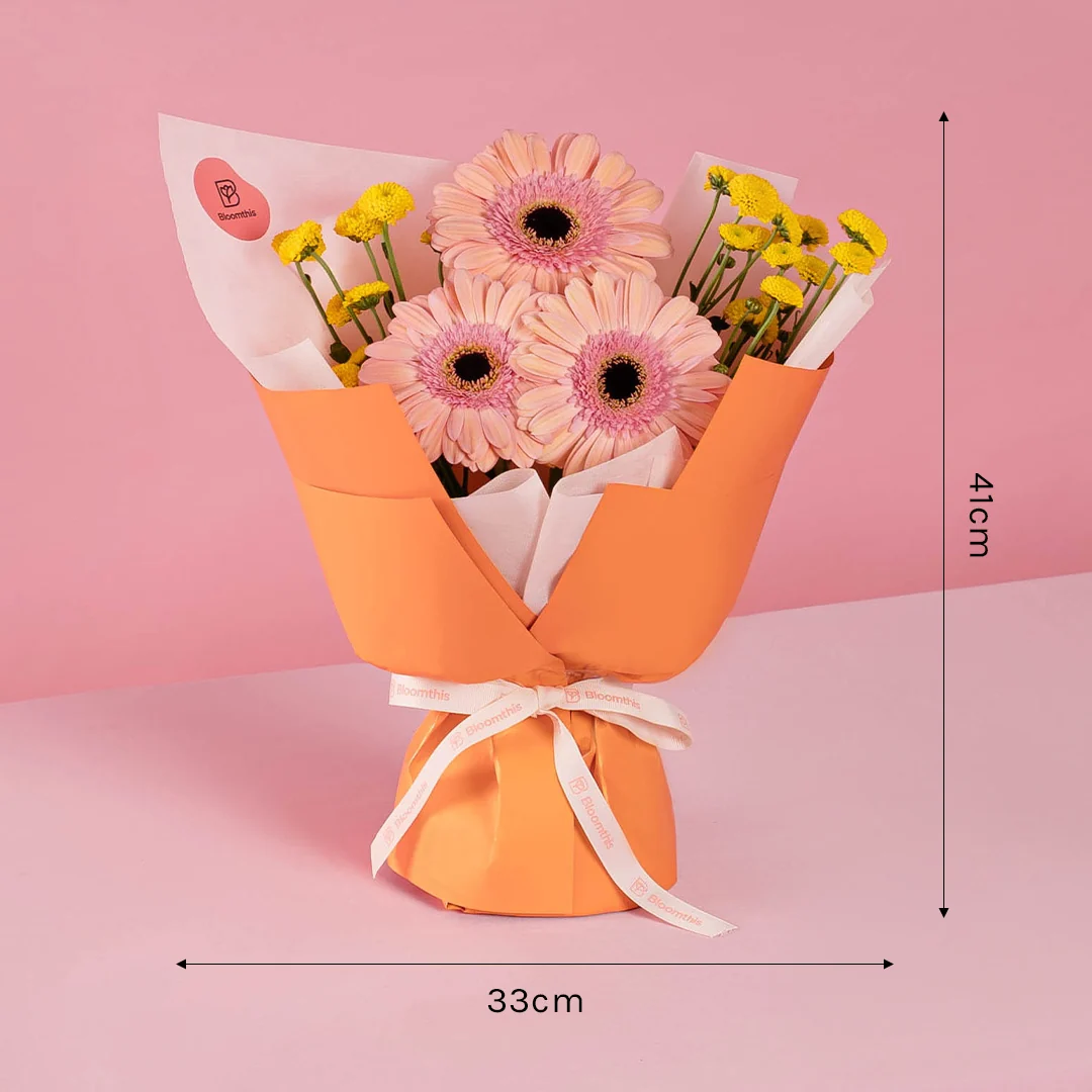 Beverly Peach Gerbera Bouquet - Image 4