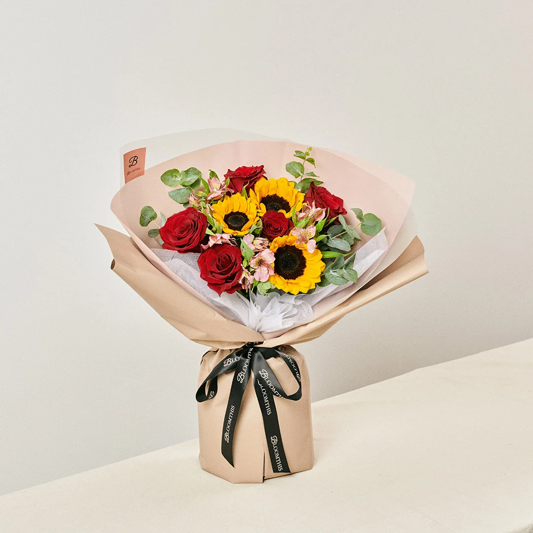 Calypso Sunflower & Rose Bouquet - Image 4