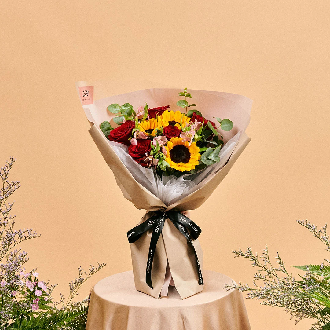 Calypso Sunflower & Rose Bouquet - Image 6