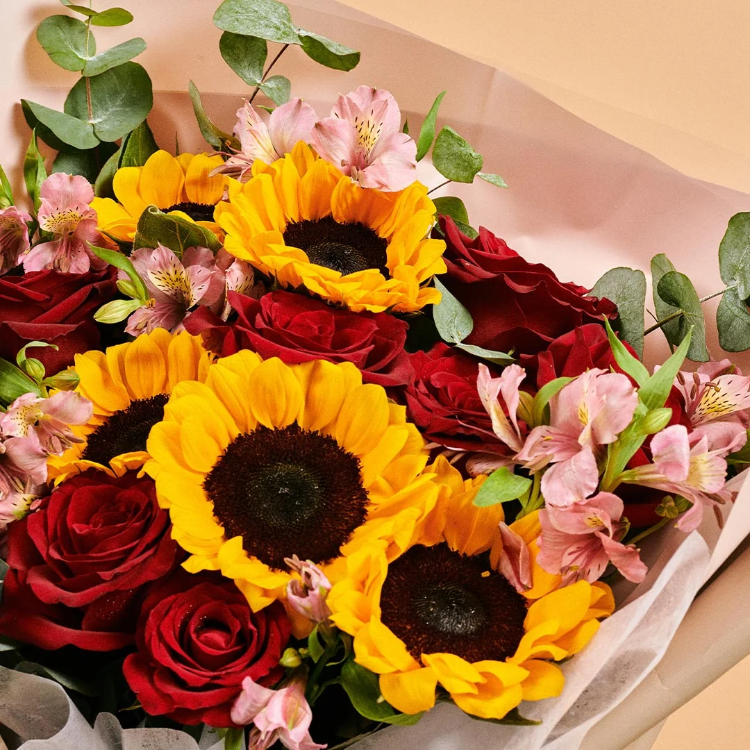 Calypso Sunflower & Rose Bouquet - Image 8