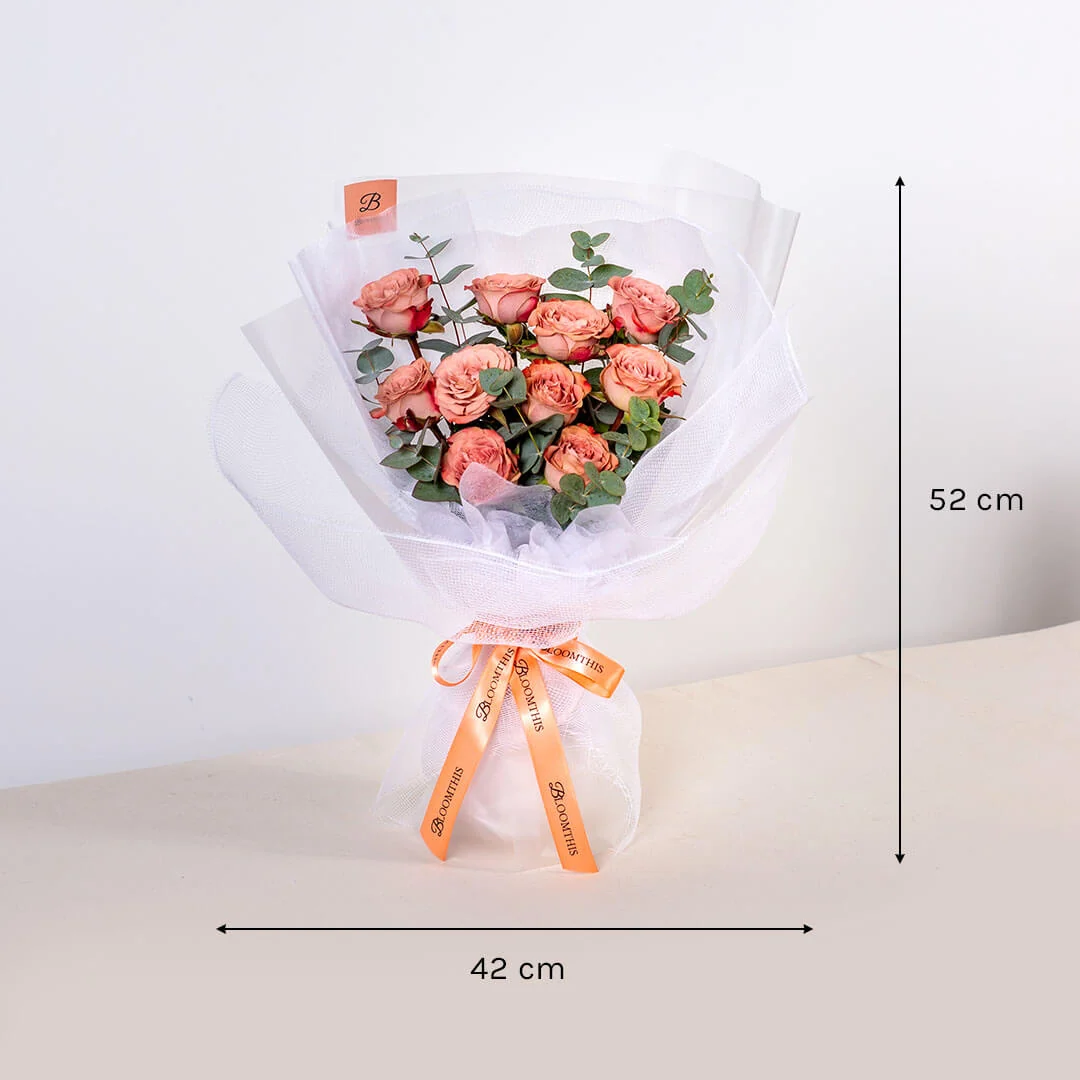 Charlie Cappuccino Rose Bouquet - Image 5