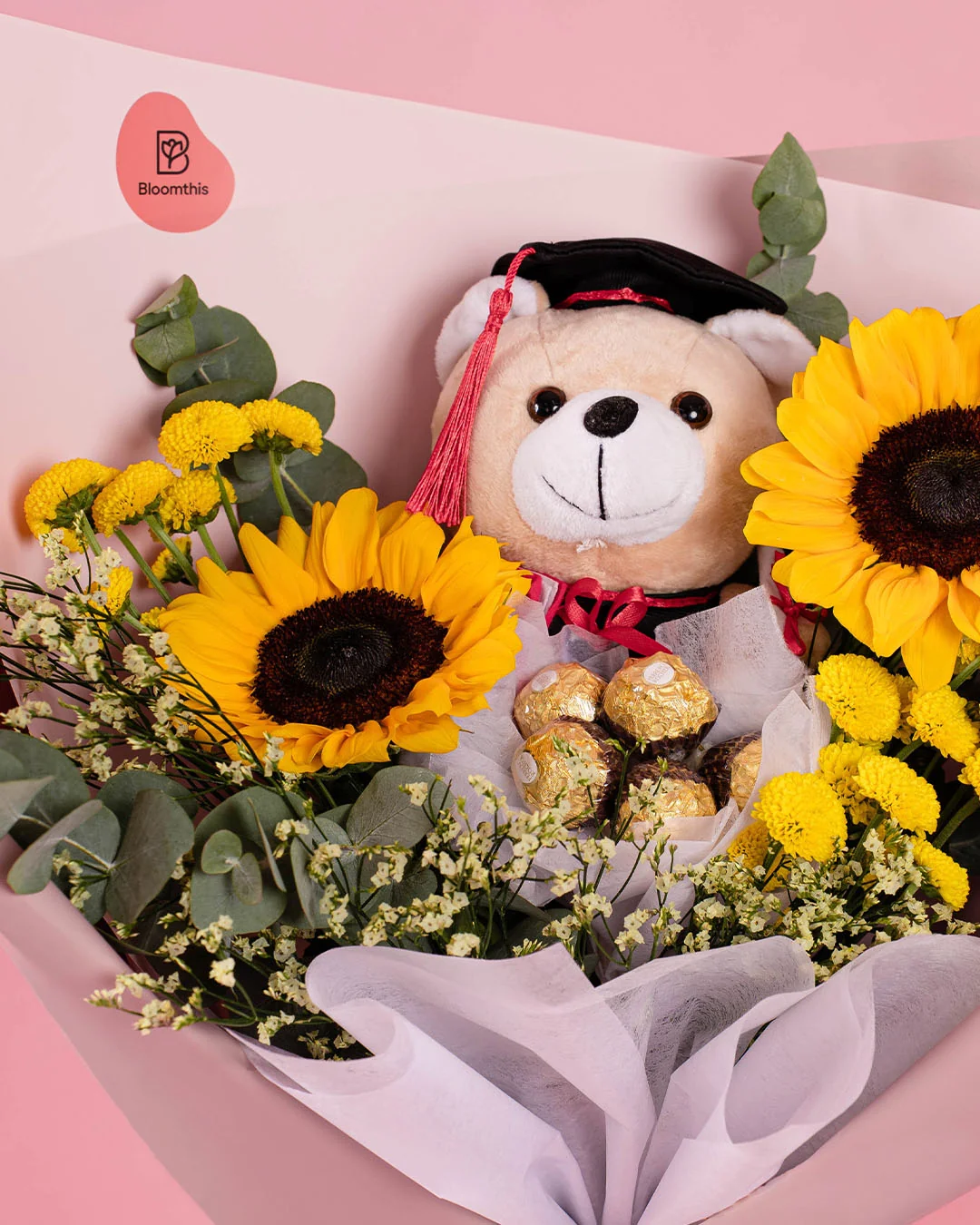 Maya Graduation Bear & Chocolate Bouquet - Image 3