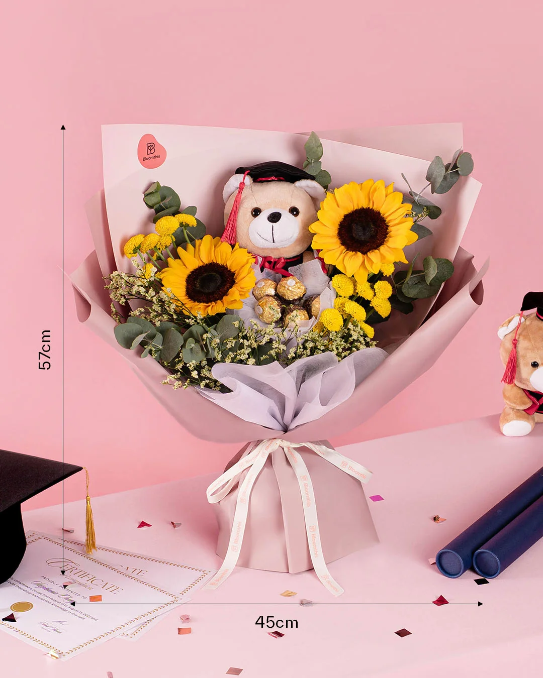 Maya Graduation Bear & Chocolate Bouquet - Image 4