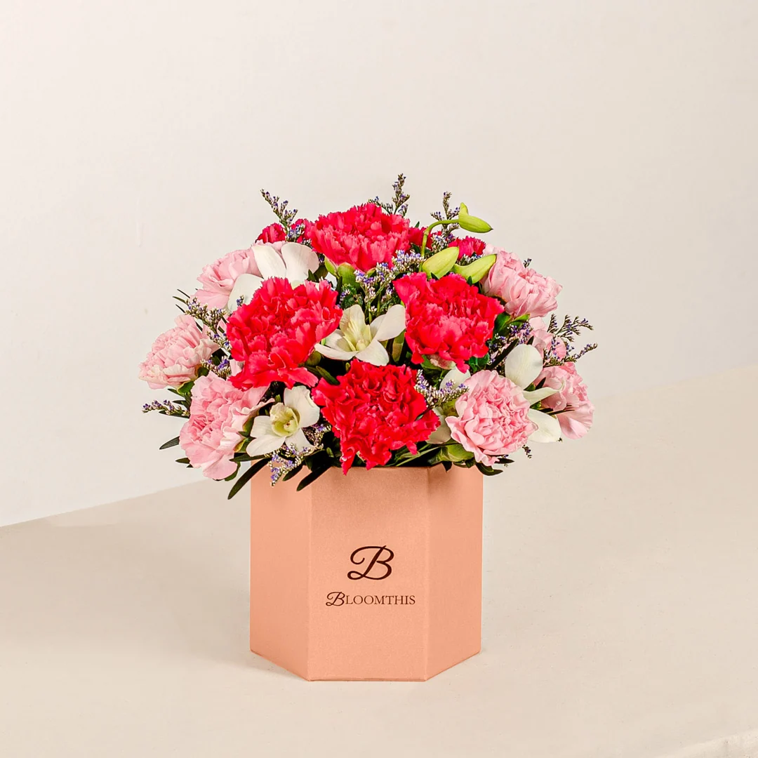 Phoebe Pink Carnation Flower Box - Image 4