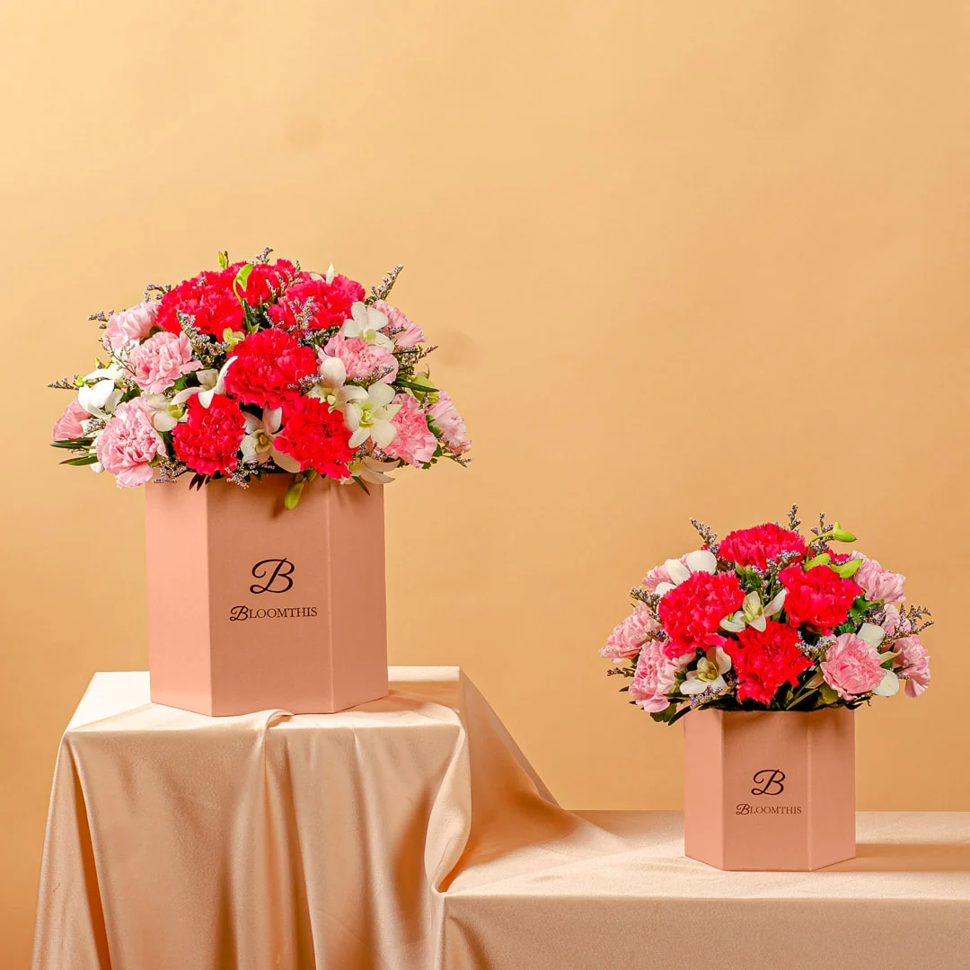 Phoebe Pink Carnation Flower Box - Image 7