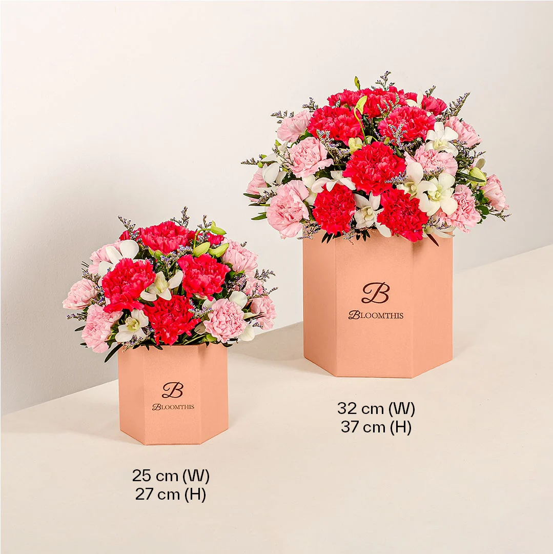 Phoebe Pink Carnation Flower Box - Image 9