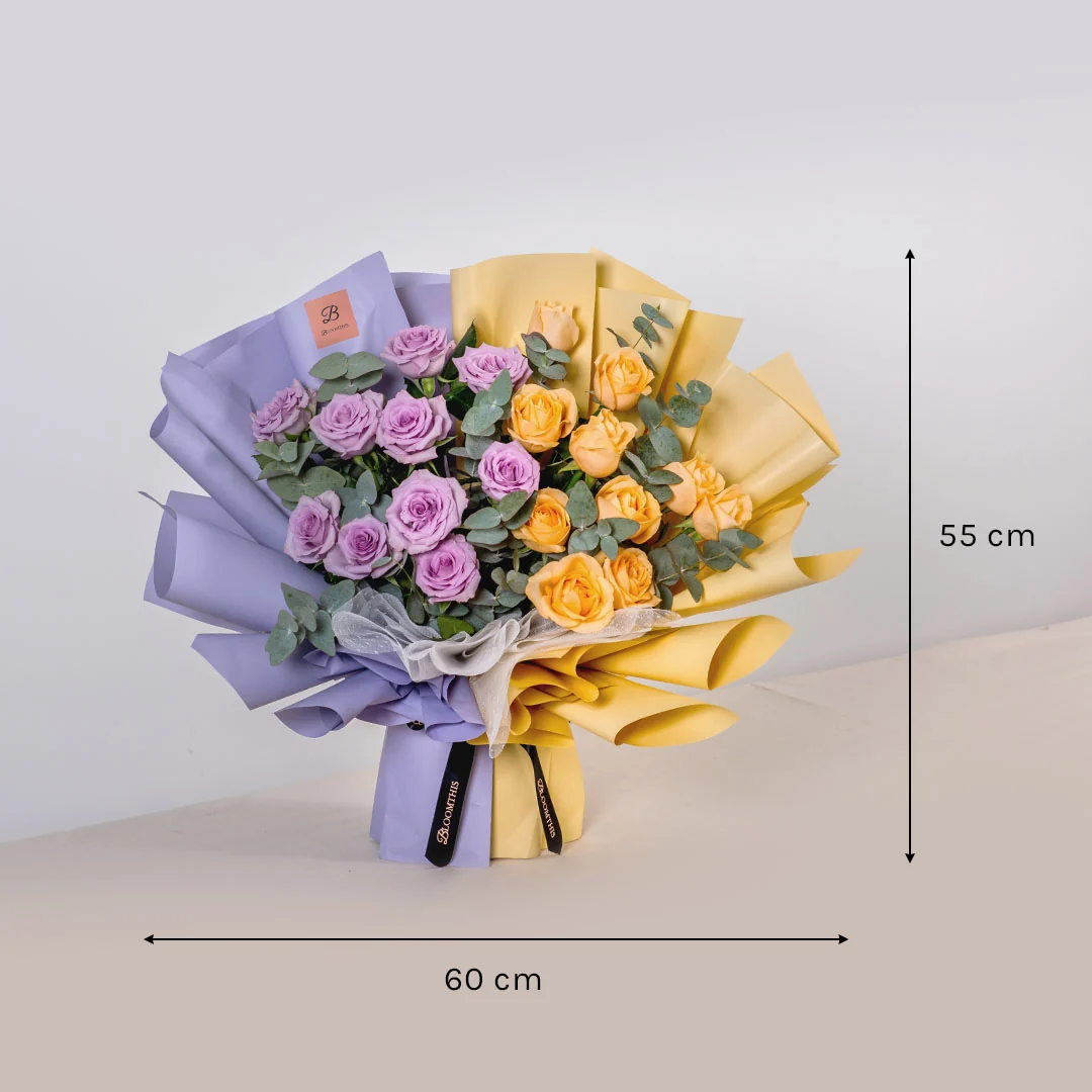 Poppy Lilac Rose Bouquet - Image 5